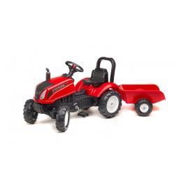 Traktor Land Master šlapací s valníkem červený