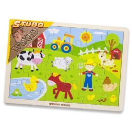 Puzzle dřevěné - farma 24 dílky