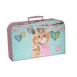 Kufřík Kočička Ginger růžovo/zelený 35 cm