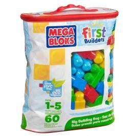 Mega Bloks Kostky v plastovém pytli růžová 60dílů