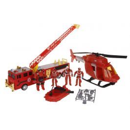 Hasičský set s helikoptérou a zásahovým vozidlem